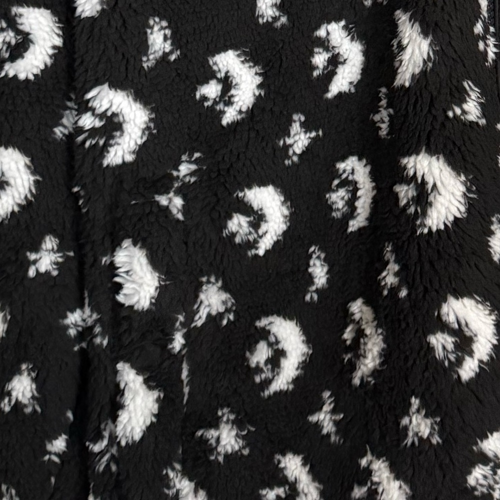 🖤🤍Converse Black and White Patterned Fleece Teddy Full Zip Jacket NWT Size Large - Picture 4 of 12